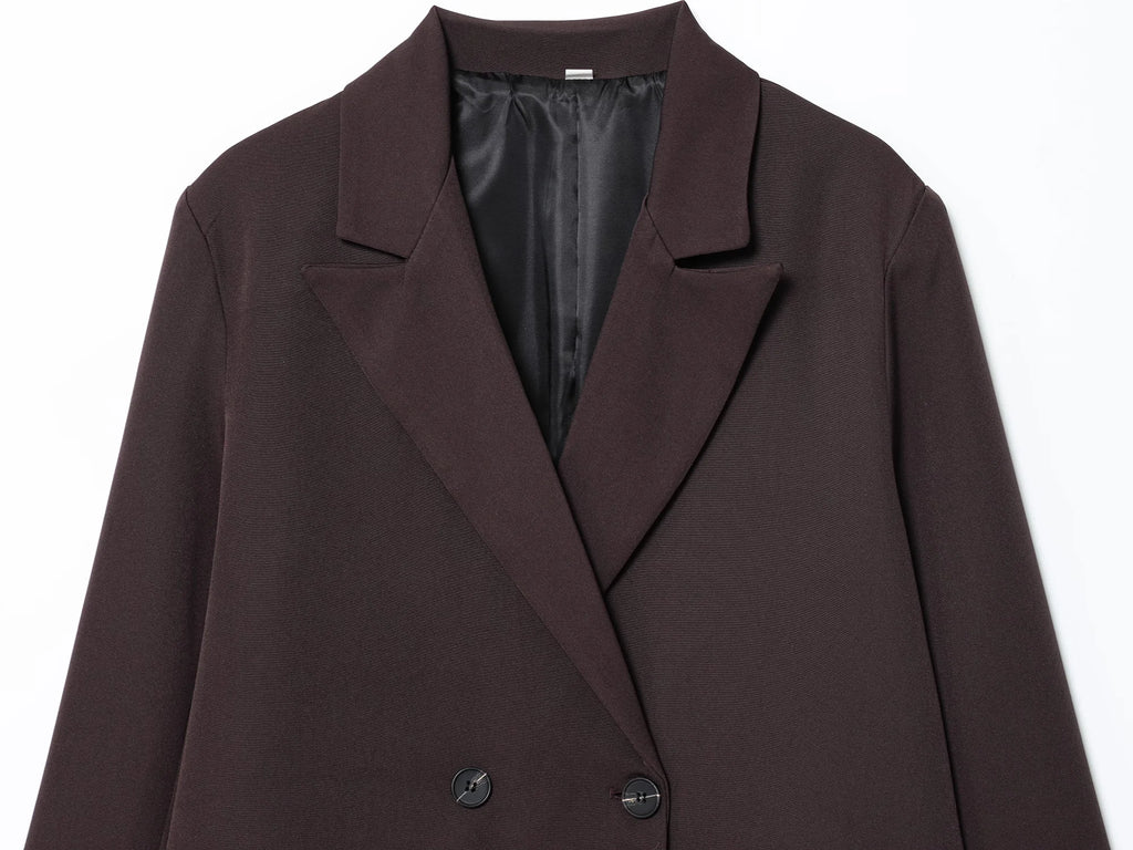 Oversized blazer met dubbele rij knopen - afbeelding 2