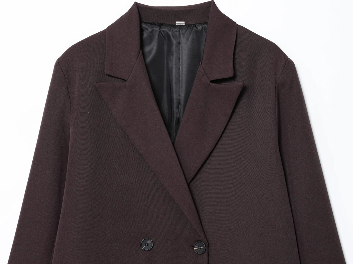 Oversized blazer met dubbele rij knopen - afbeelding 2