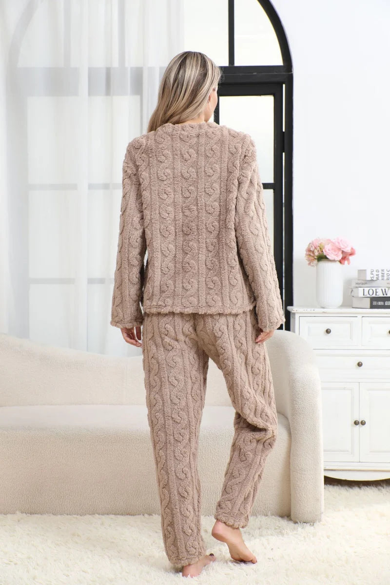 Teddy pyjamaset met kabelmotief - afbeelding 16