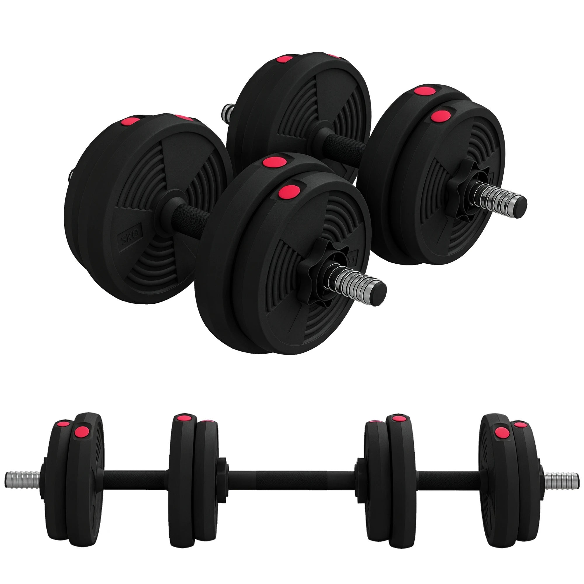 Verstelbare dumbbells met antislip handgrepen