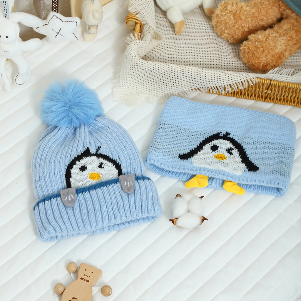 Kindermuts en sjaal met pinguïn - afbeelding 13