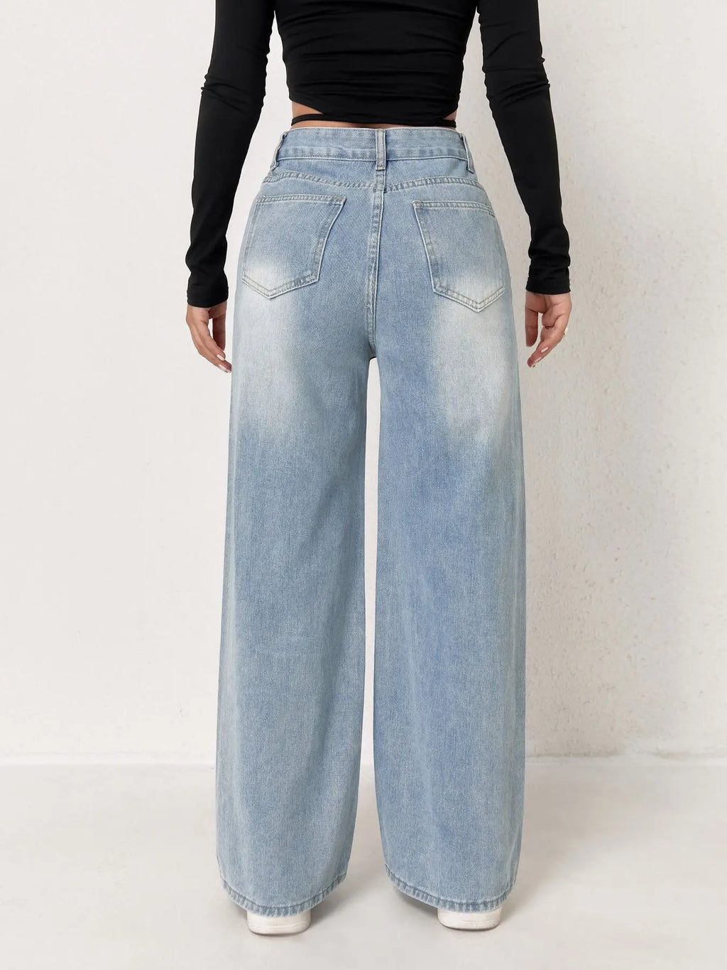 Lichtblauwe wide leg damesjeans