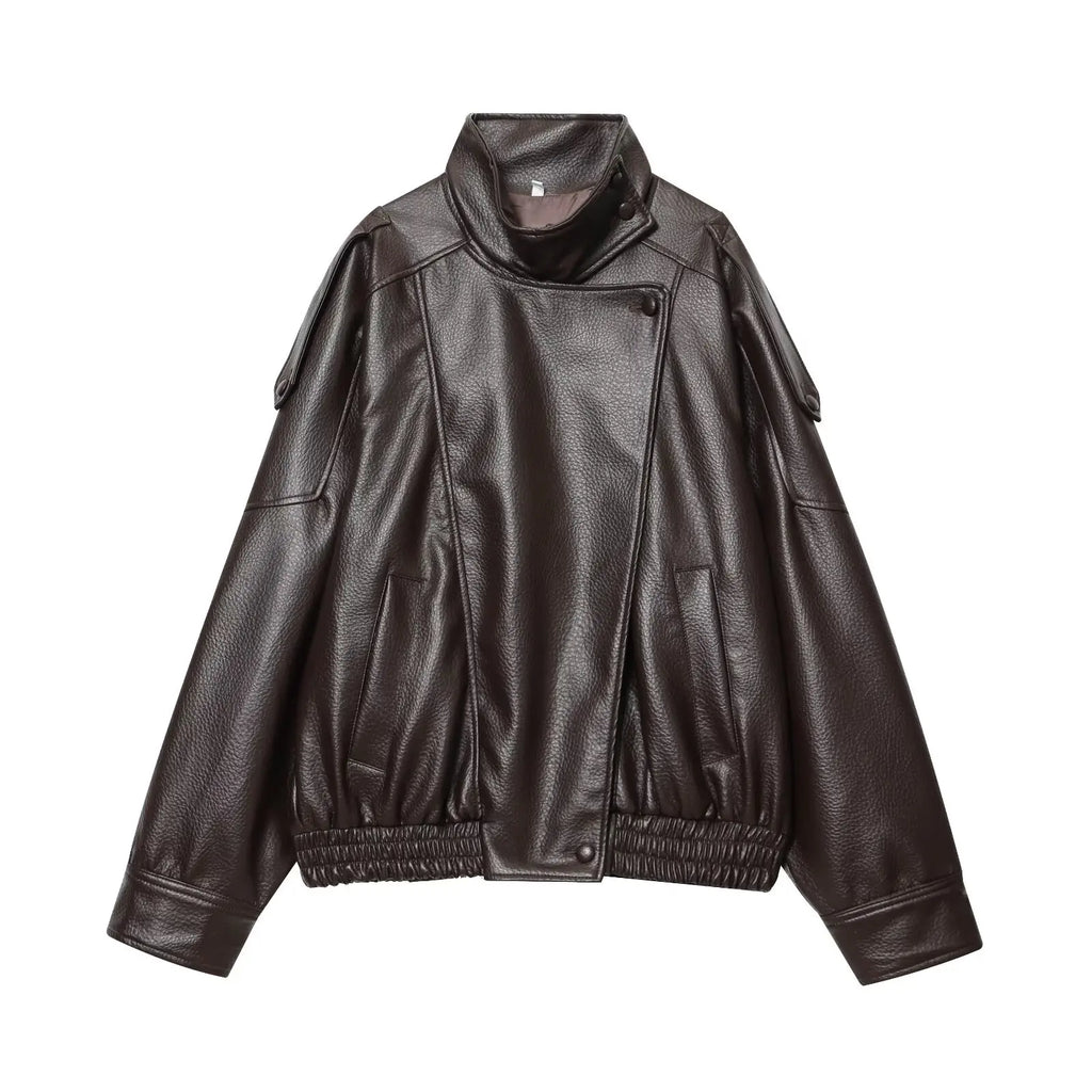 Oversized leren jack - afbeelding 17