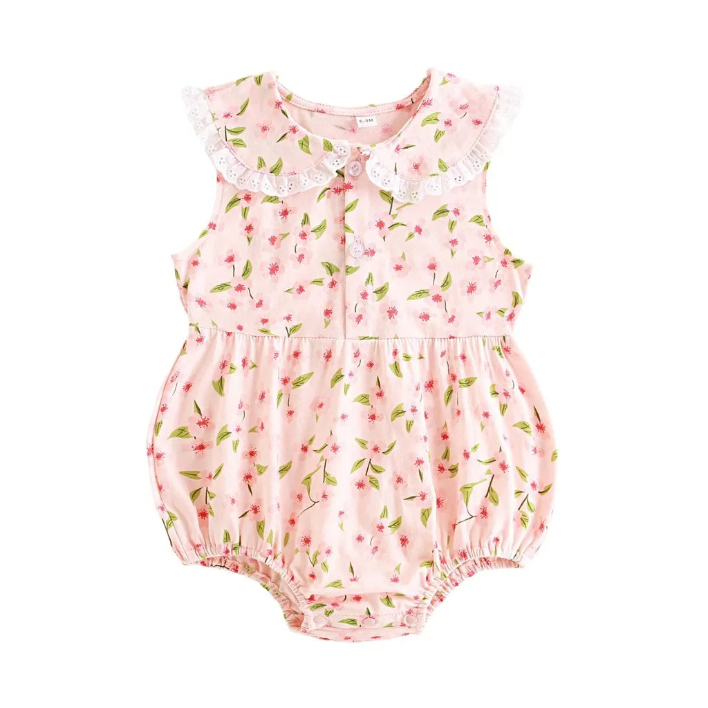 Babybodysuit met kant, mouwloos