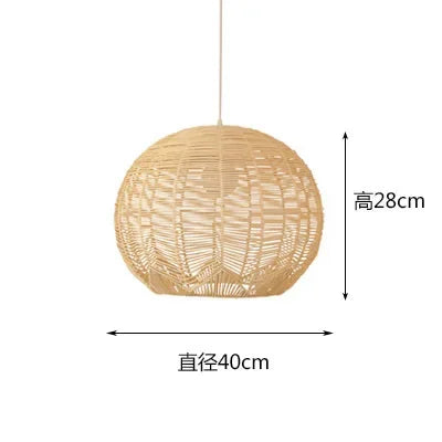 Handgeweven rotan LED hanglamp