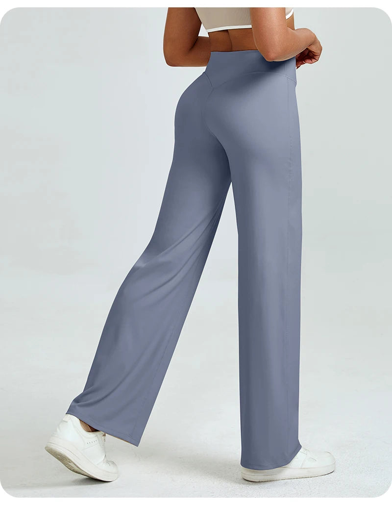High waisted straight leg yoga pants voor dames