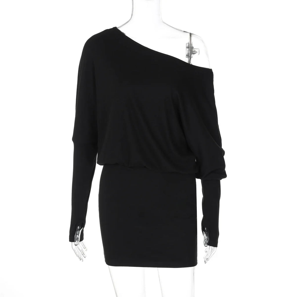 Off-shoulder jurk met vleermuismouwen - afbeelding 19