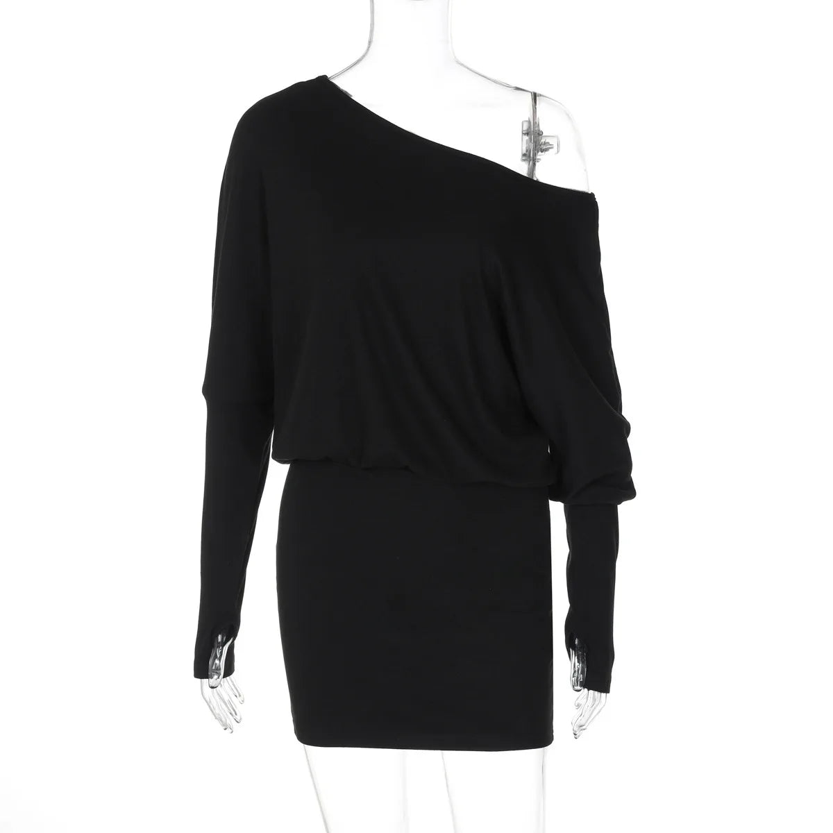 Off-shoulder jurk met vleermuismouwen - afbeelding 19