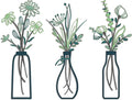 3-delige metalen bloemen wanddecoratie