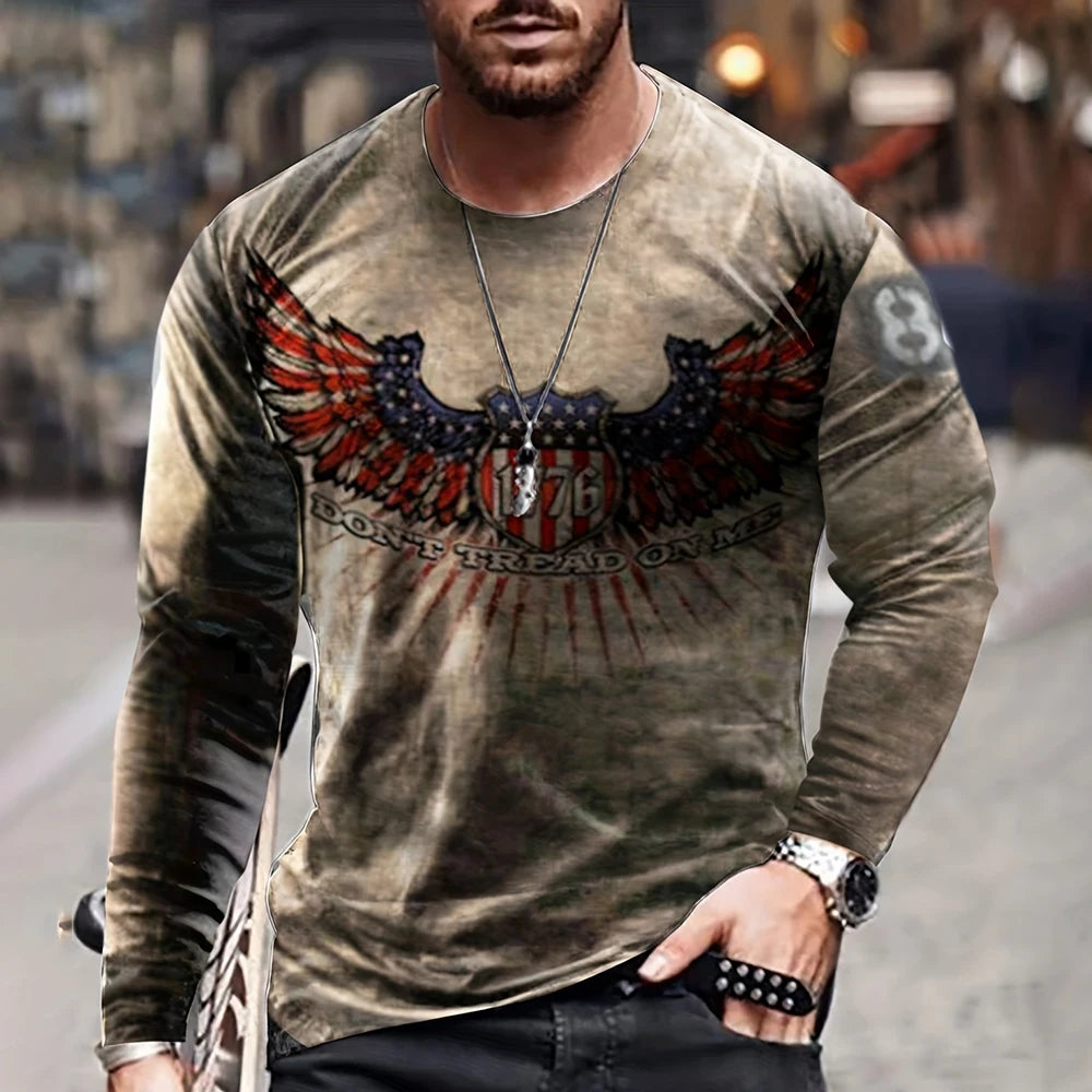 Vintage longsleeve met vlagprint - afbeelding 4