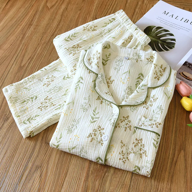 Katoenen pyjama met bloemenprint - afbeelding 2
