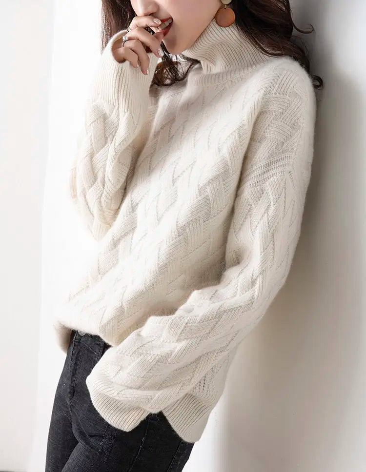 Oversized coltrui met vlechtpatroon - afbeelding 20