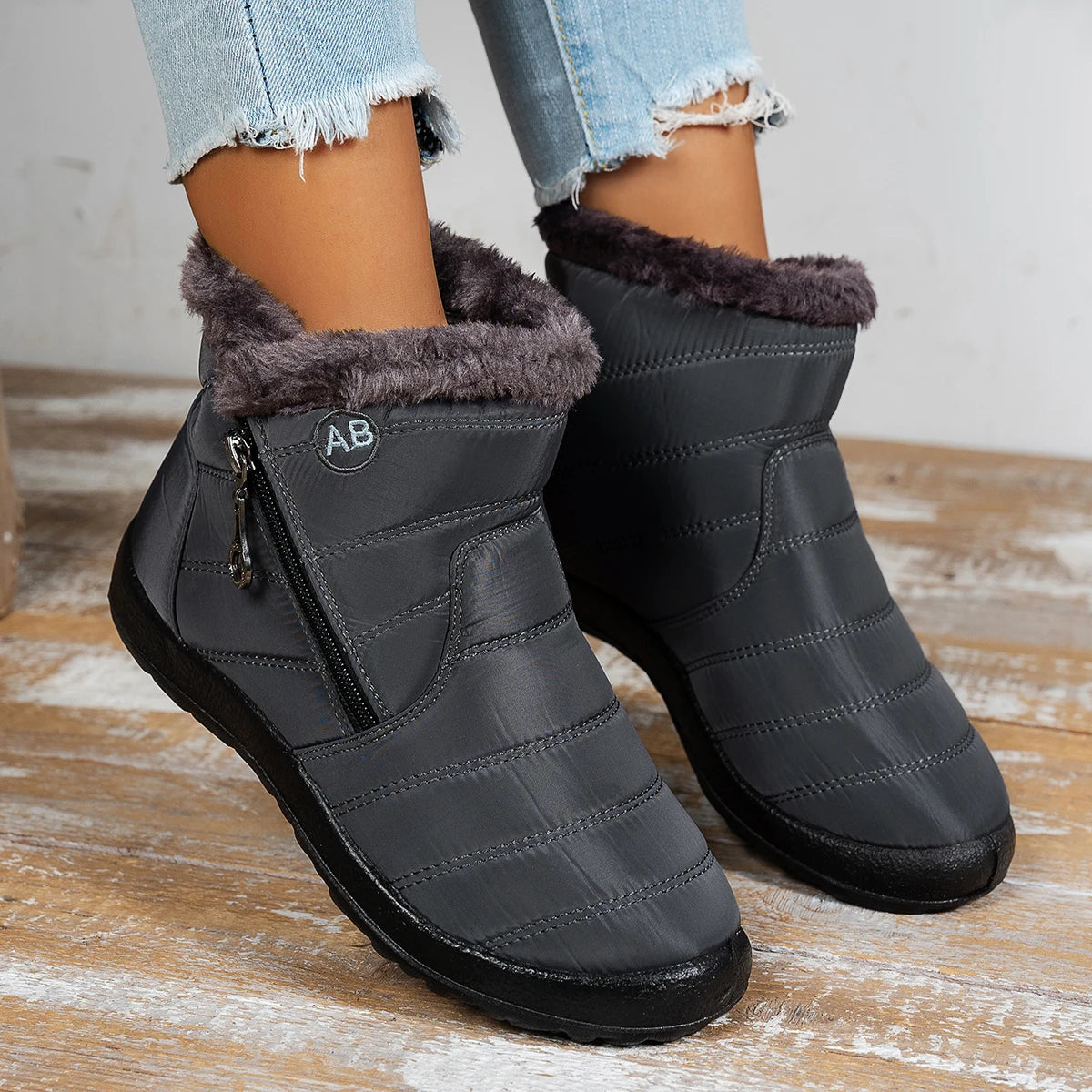 Gewatteerde snowboots met rits