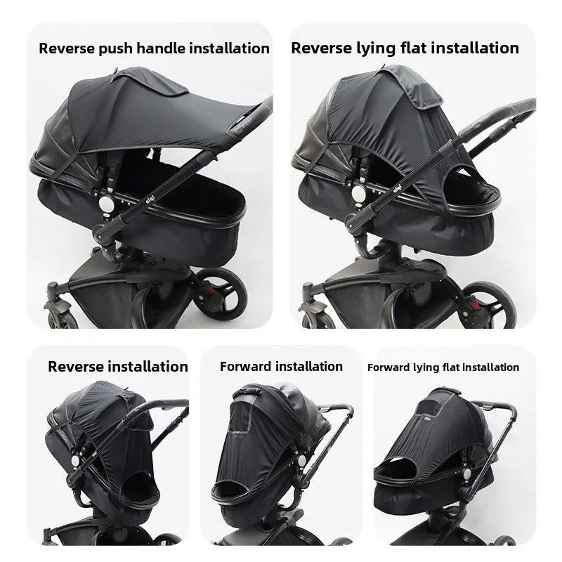 Universele zonnescherm voor kinderwagens en autostoeltjes