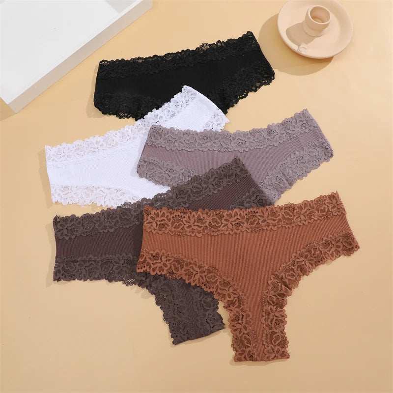 Katoenen kanten slips 5-pack - afbeelding 14