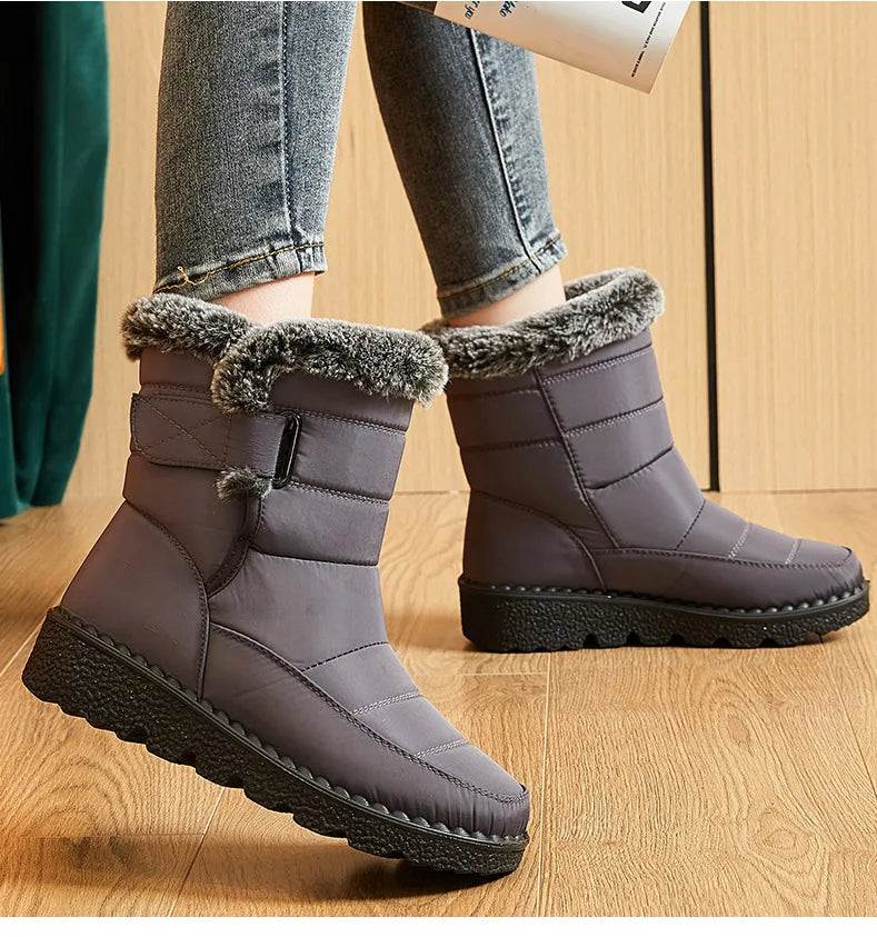 Gevoerde snowboots met klittenband - afbeelding 21