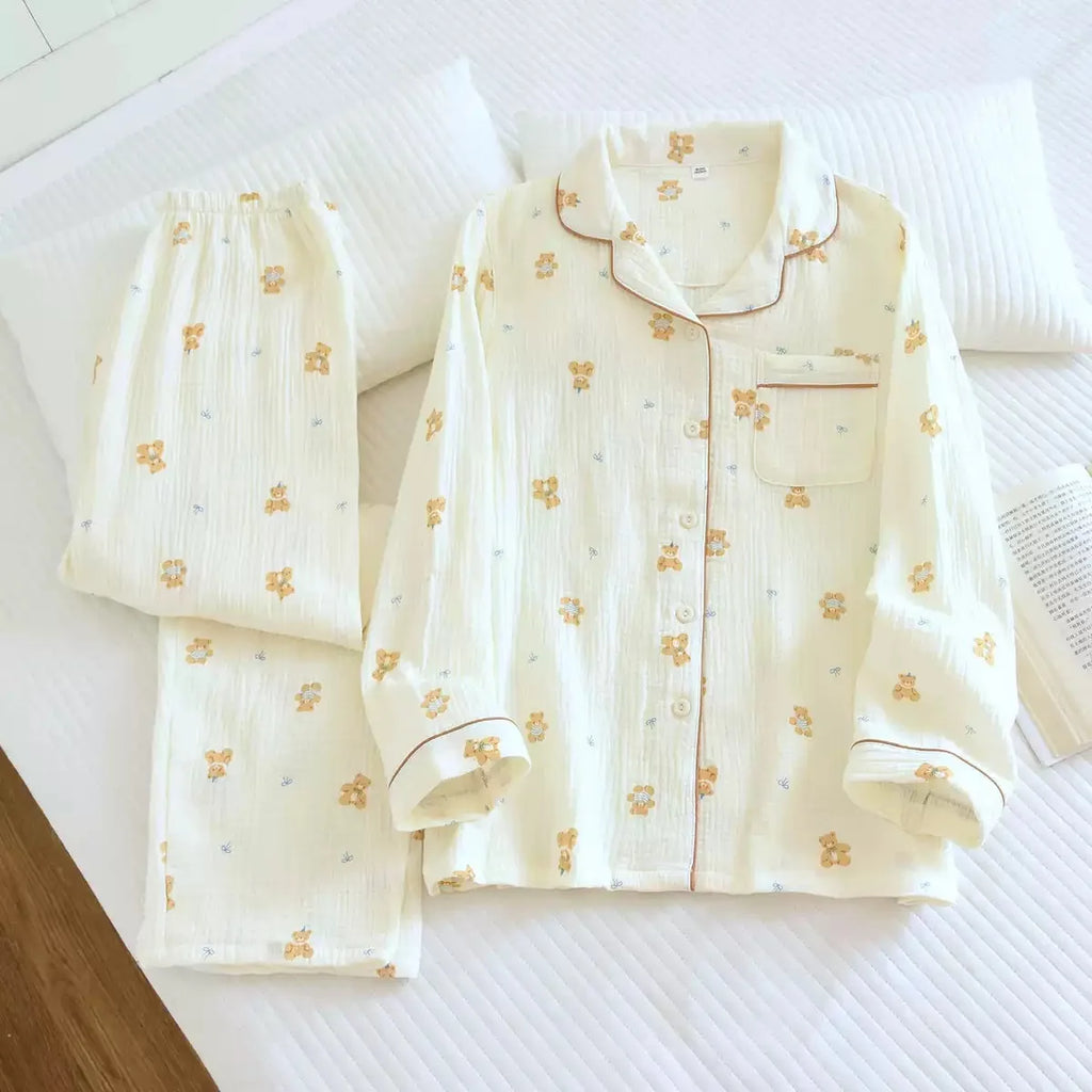 Katoenen pyjama met bloemenprint - afbeelding 29