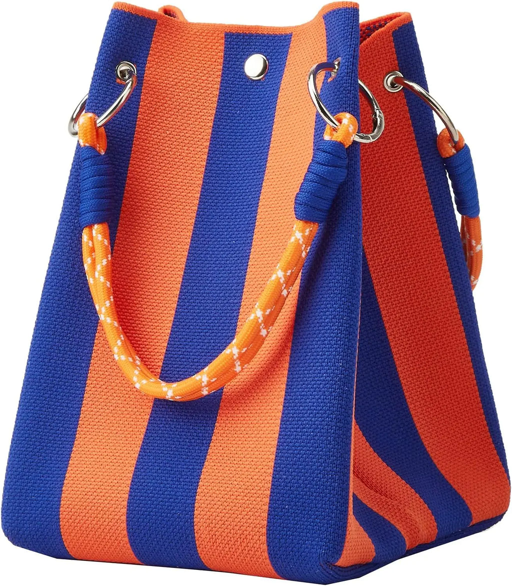 Gestreepte gebreide mini-tas - afbeelding 9