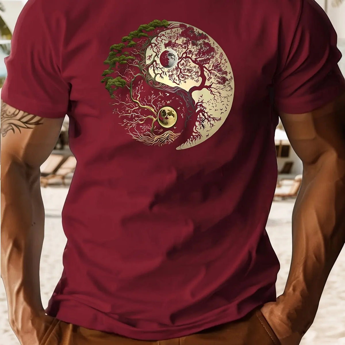 T-shirt met yin-yangprint - afbeelding 40