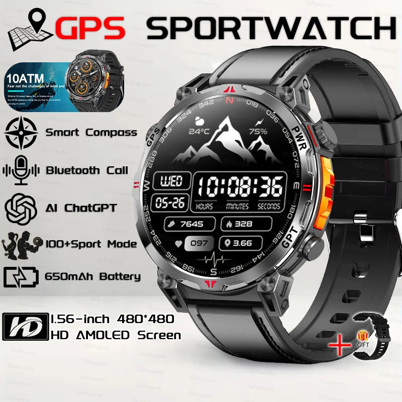 Outdoor GPS Sports Smartwatch voor heren