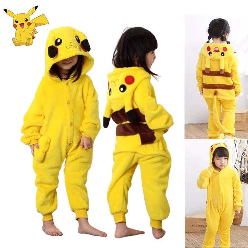 Pikachu warme flanellen onesie voor kinderen