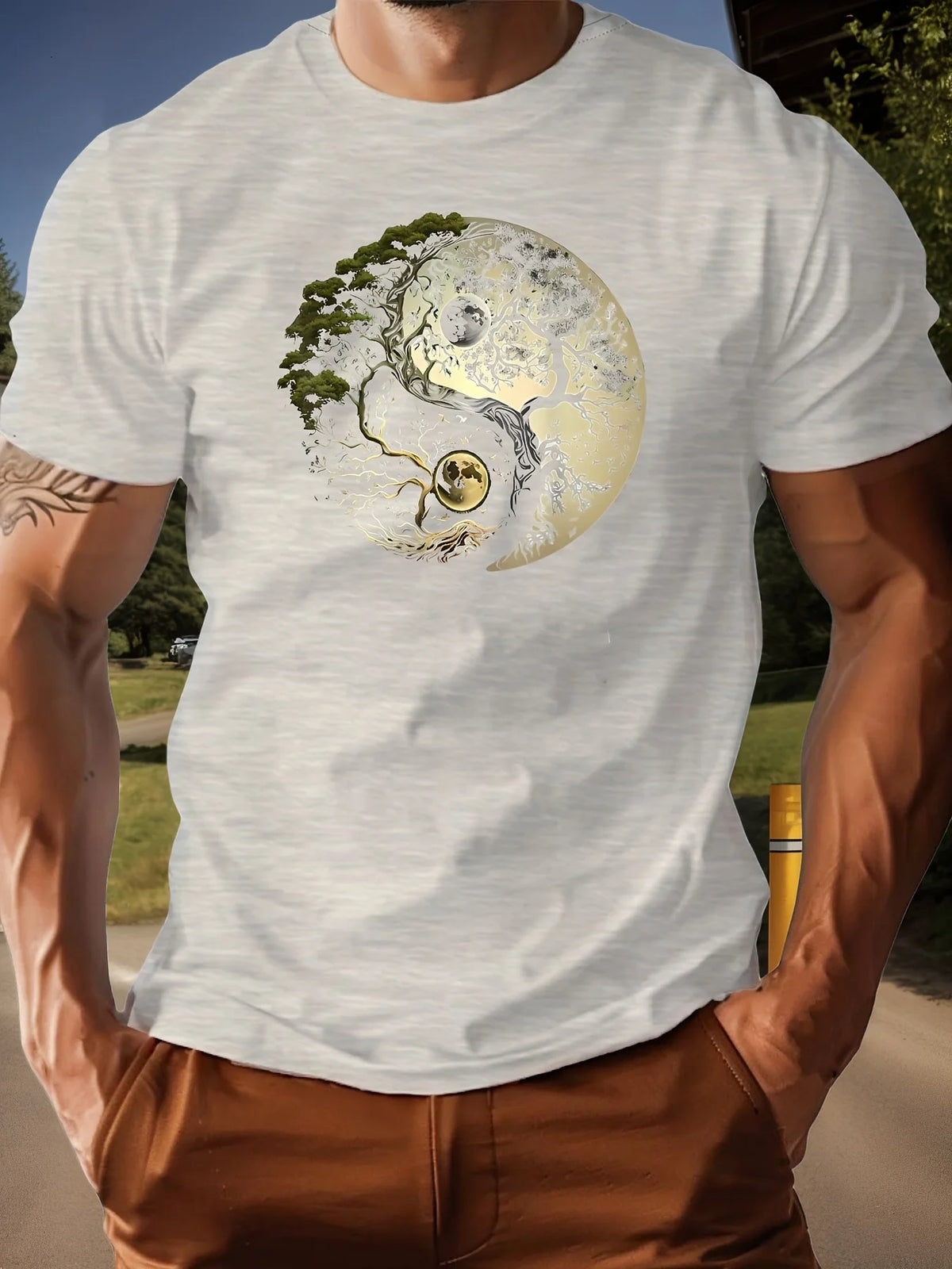 T-shirt met yin-yangprint - afbeelding 30