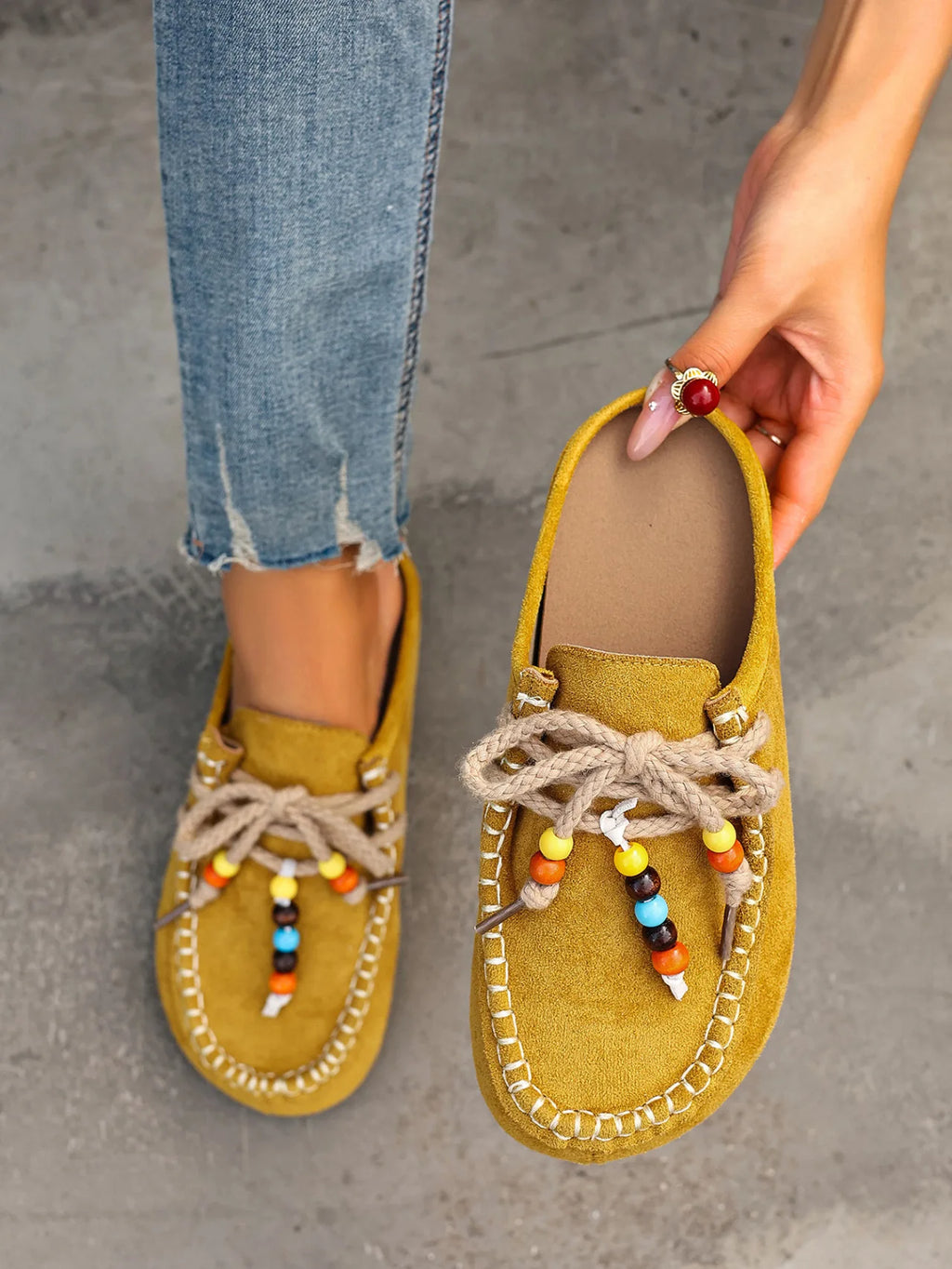 Dames suède half slippers met dikke zool
