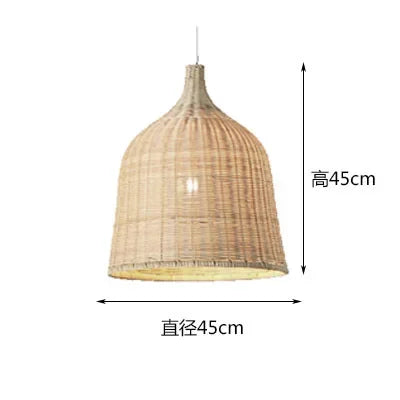 Handgeweven rotan LED hanglamp
