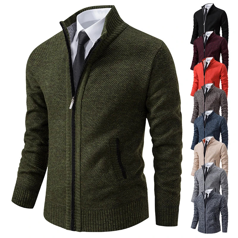 Gebreid herenvest met fleece - afbeelding 2