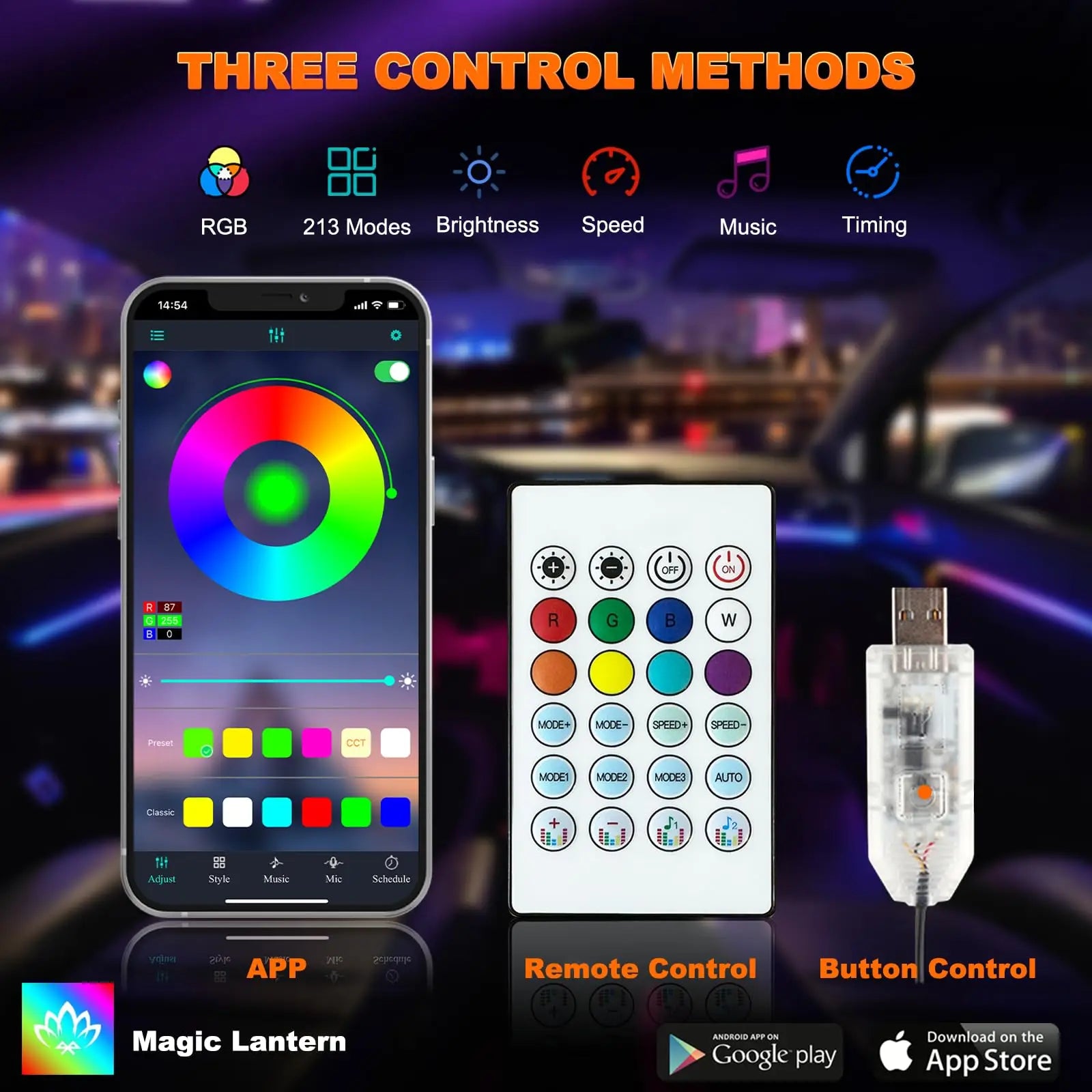 RGB Ambient LED Sfeerverlichting voor Tesla