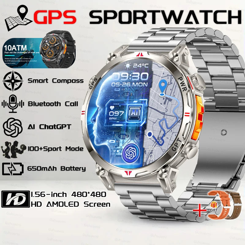 Outdoor GPS Sports Smartwatch voor heren