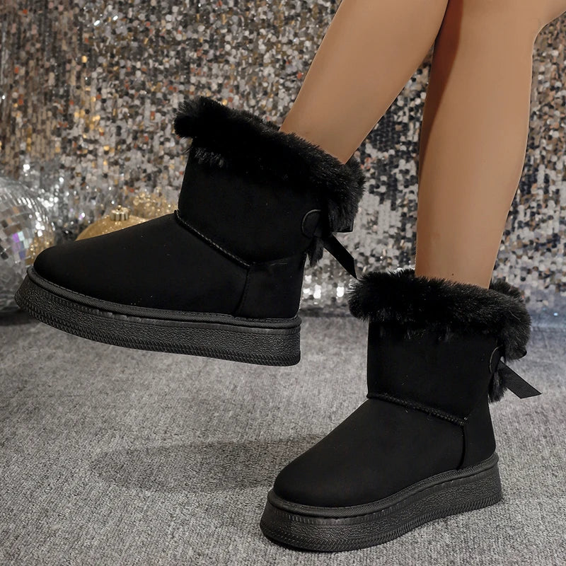 Gevoerde snowboots met strik - afbeelding 8