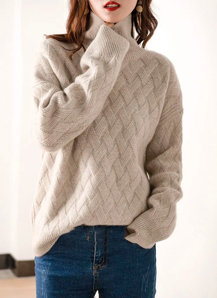 Oversized coltrui met vlechtpatroon - afbeelding 15