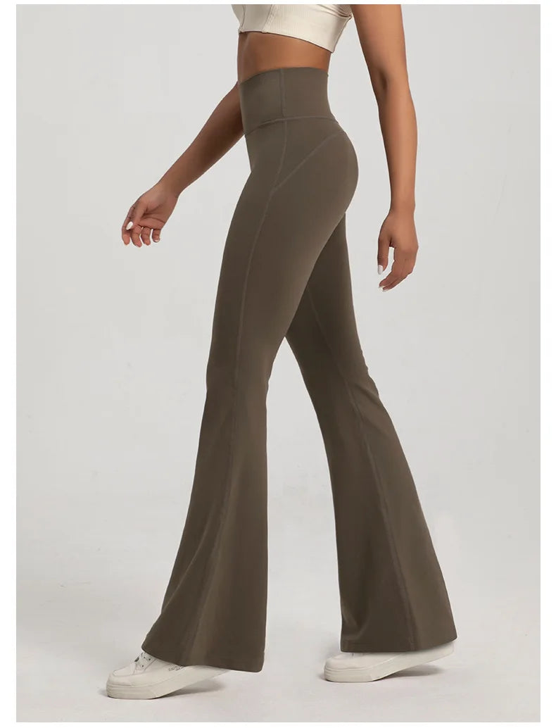 High waisted bell bottom yoga pants voor dames.