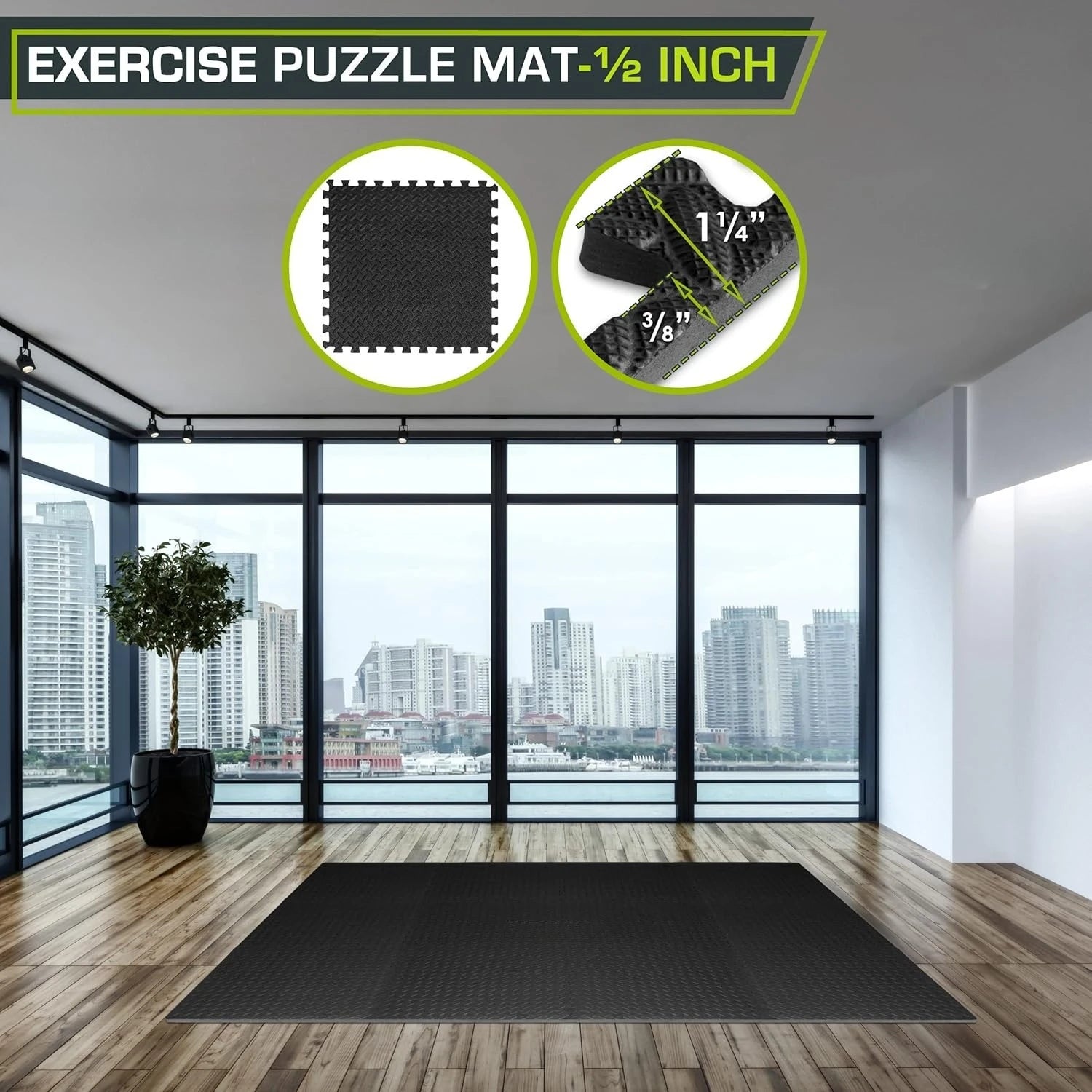 12-delige EVA puzzel fitnessmat set