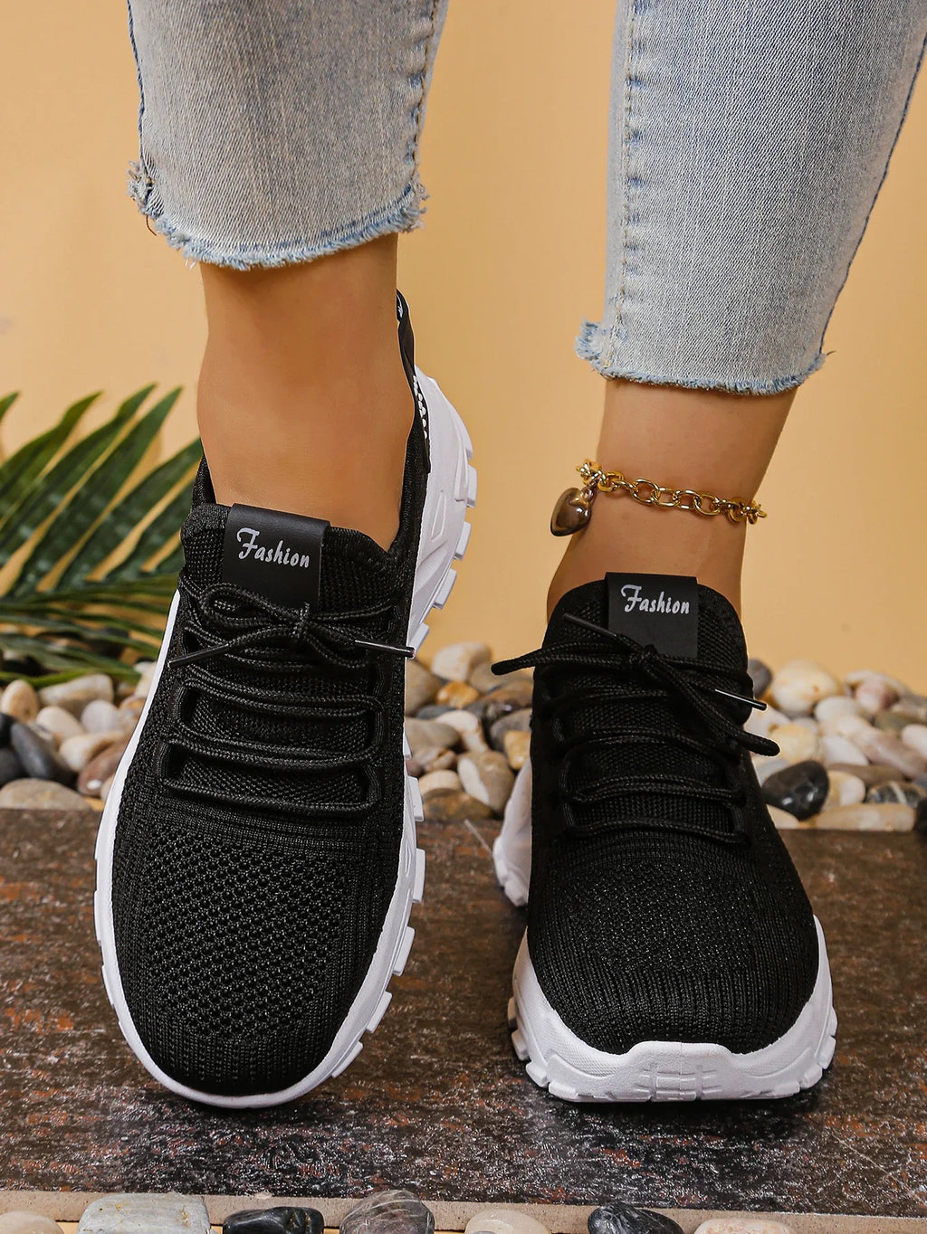 Chunky gebreide plateausneakers - afbeelding 10