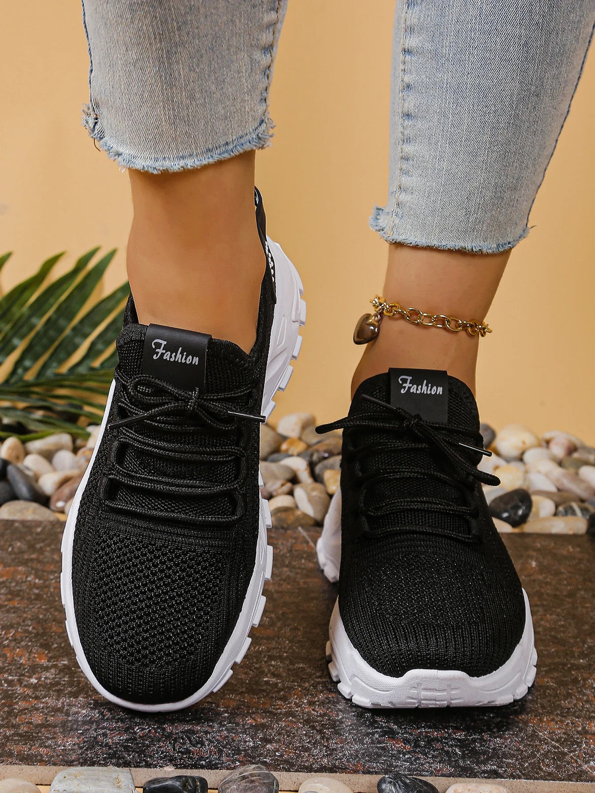 Chunky gebreide plateausneakers - afbeelding 10