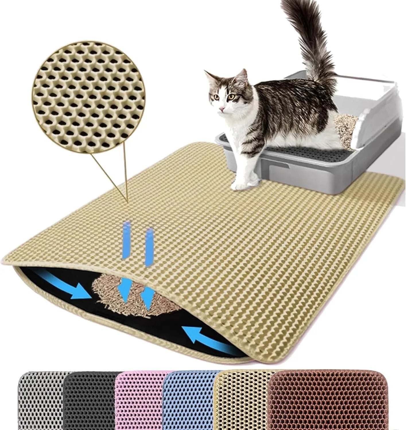Dubbele kattenbakmat