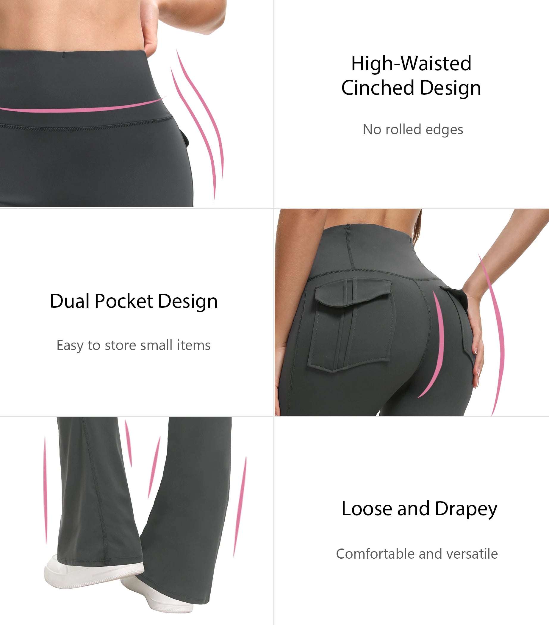 High waisted flared yoga pants voor dames