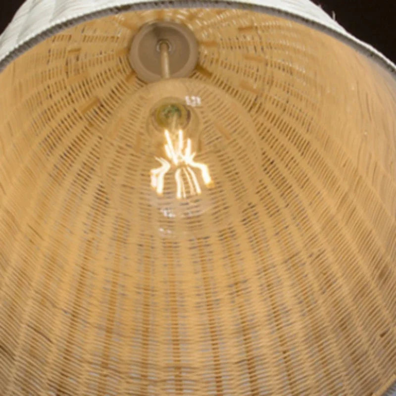 Handgeweven rotan LED hanglamp