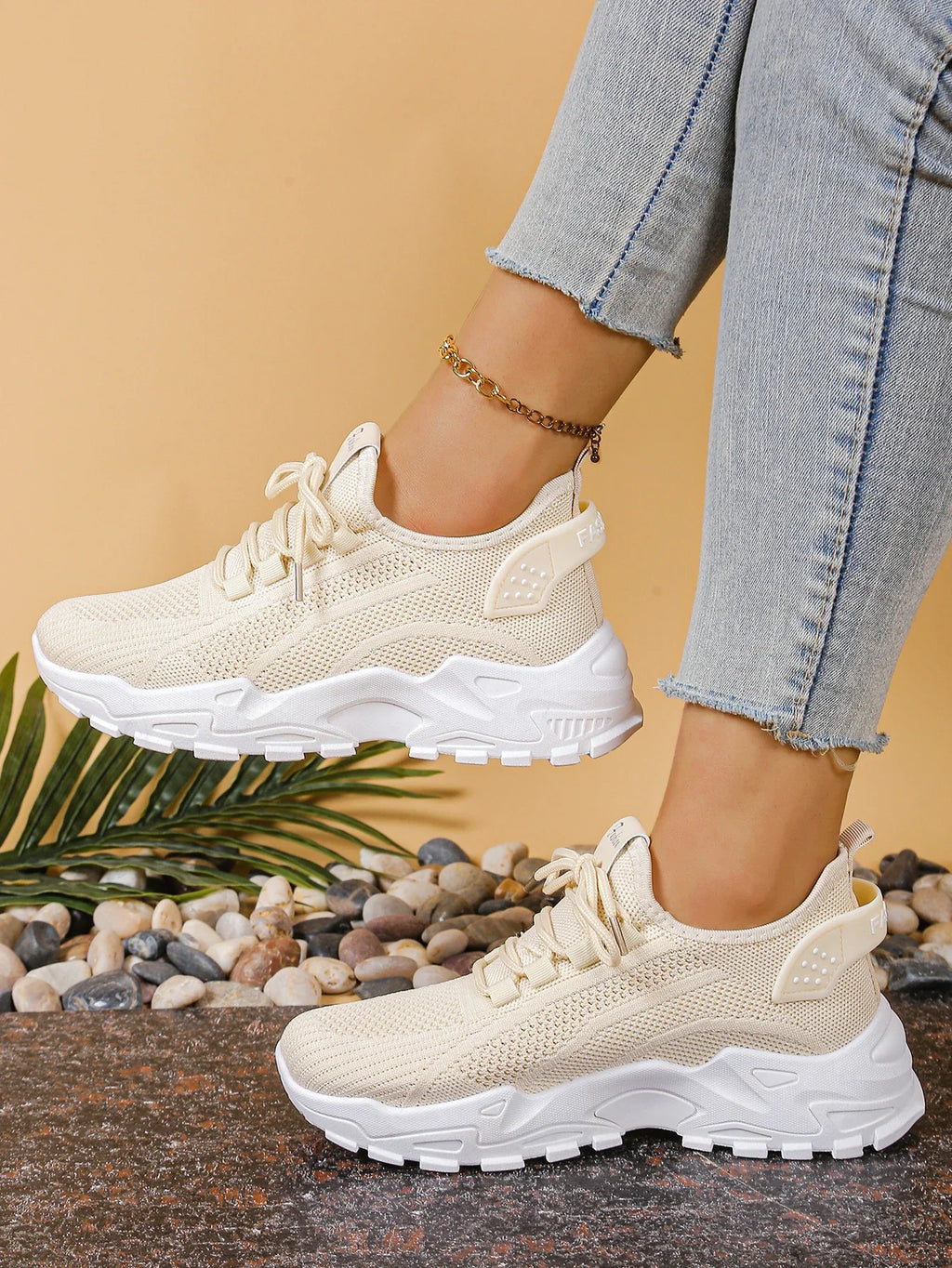 Chunky gebreide plateausneakers - afbeelding 19