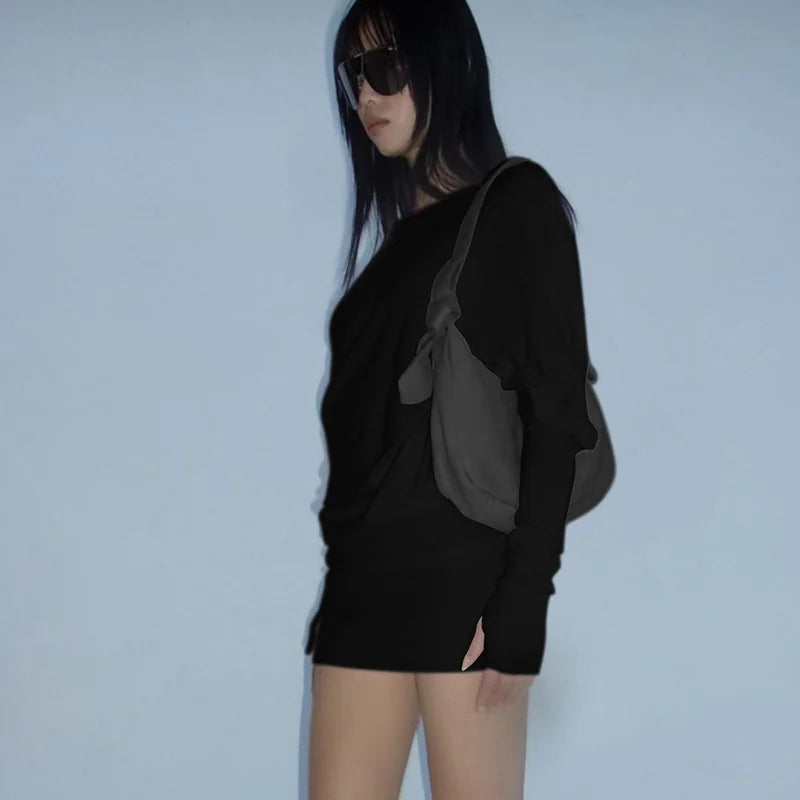 Off-shoulder jurk met vleermuismouwen - afbeelding 8