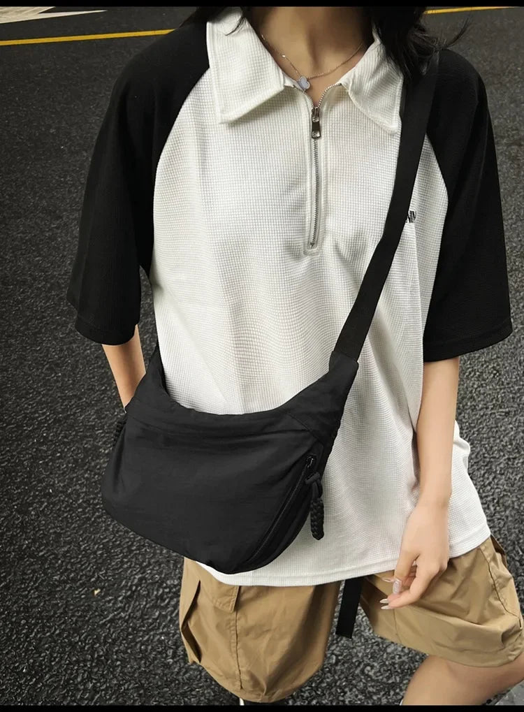 Nylon hobo crossbody tas - afbeelding 5
