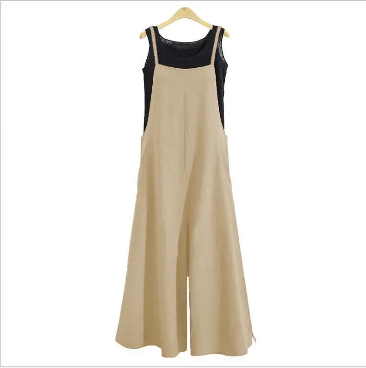 Dames wide-leg jumpsuit met bandjes