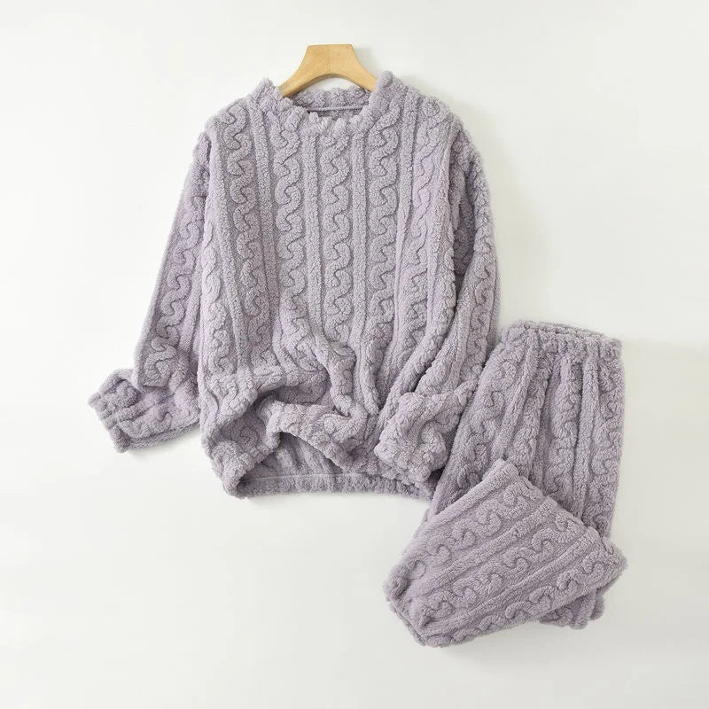 Teddy pyjamaset met kabelmotief - afbeelding 24