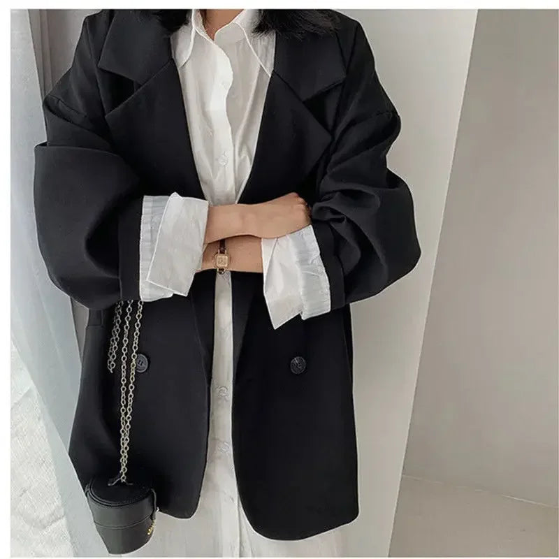 Losse blazer met dubbele rij knopen - afbeelding 6