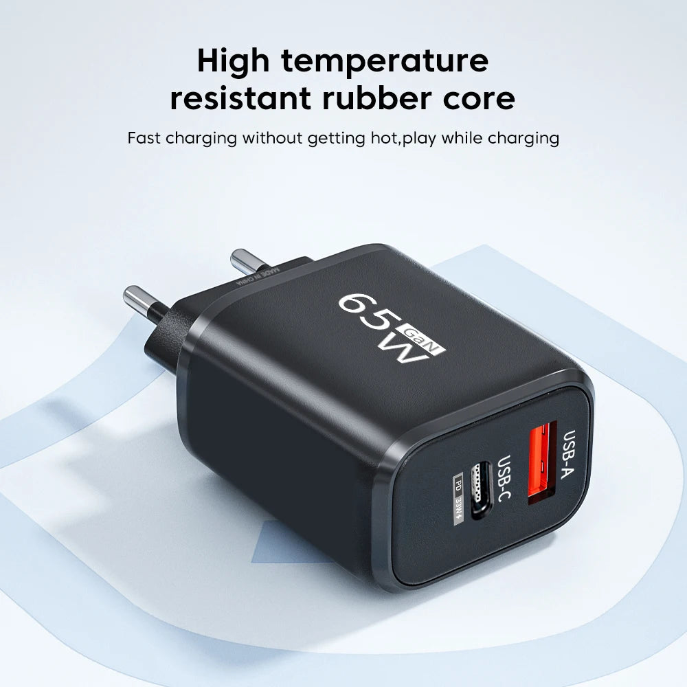 65W GaN USB-C snellader