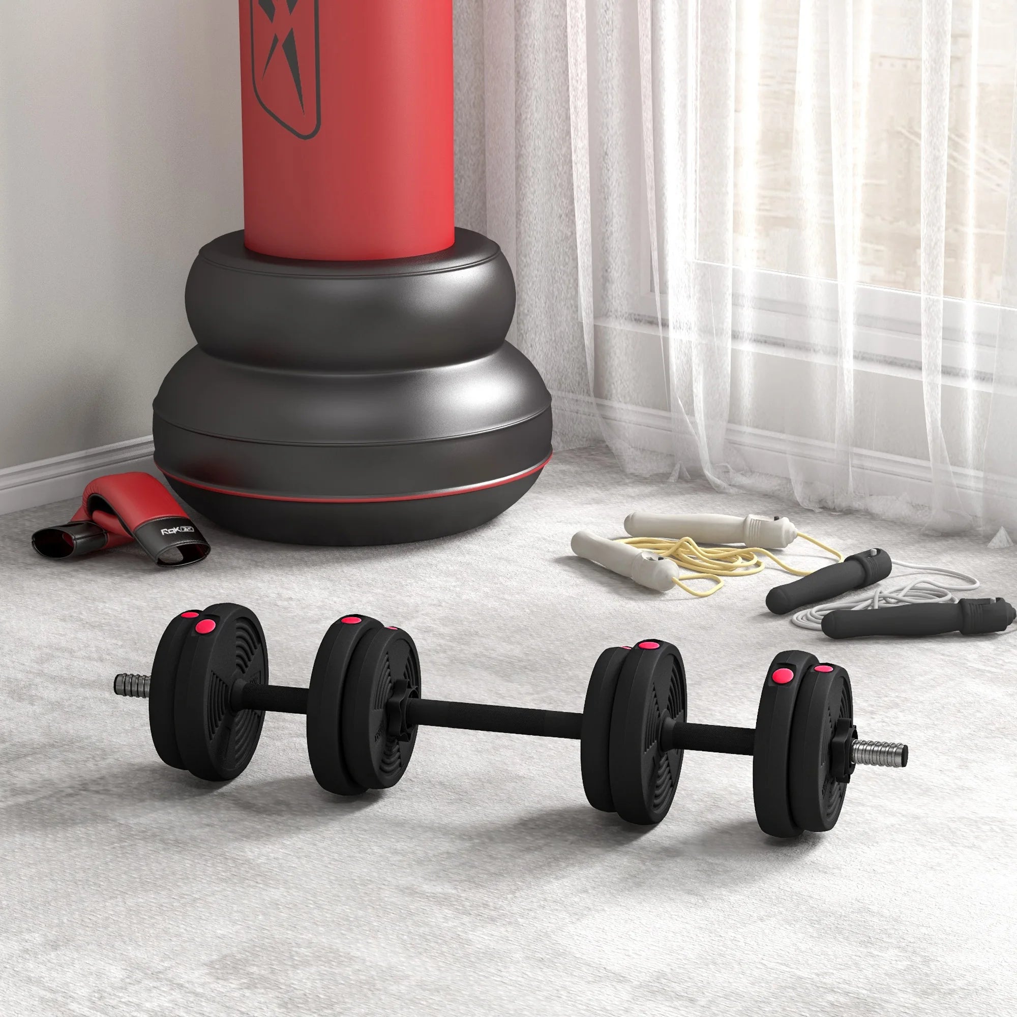 Verstelbare dumbbells met antislip handgrepen