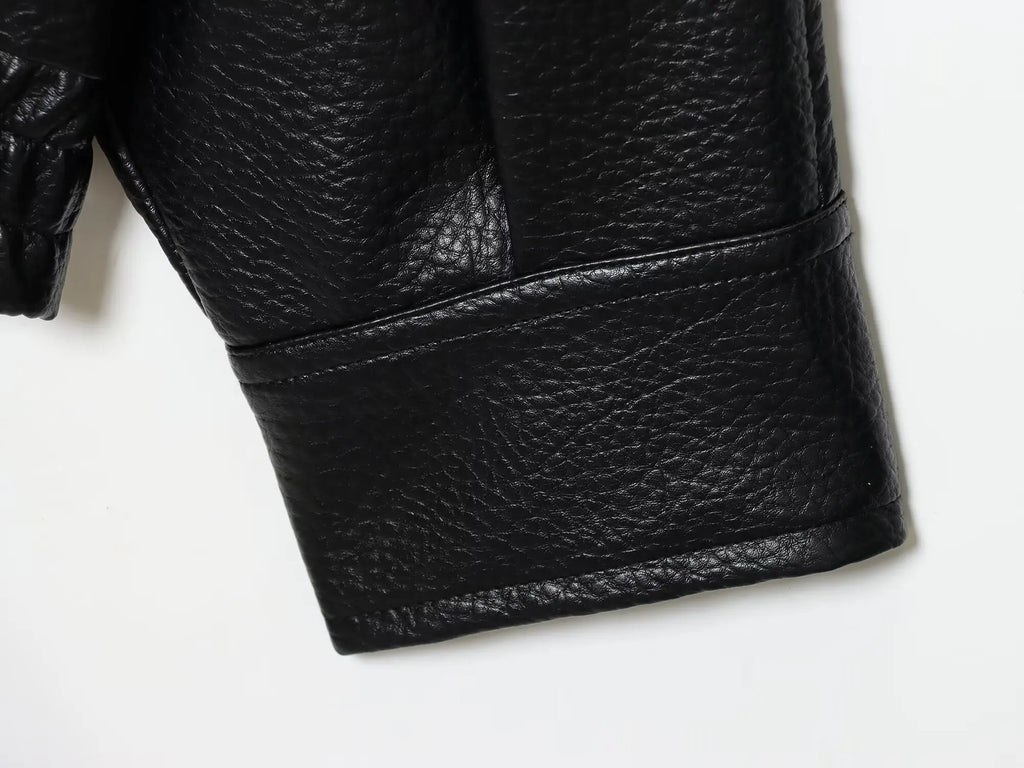 Oversized leren jack - afbeelding 13