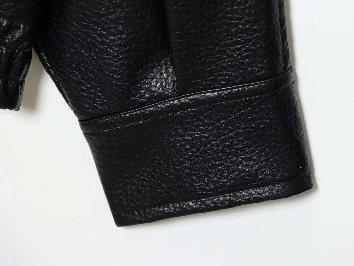 Oversized leren jack - afbeelding 13